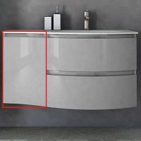 Подвесной шкаф Cezares Vague 34 L 54856 Grigio lucido — фото 1, Шкафы для ванной