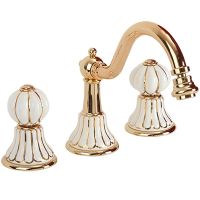 Смеситель для биде Migliore Olivia 19026 Золото Белый декор Золото — фото 1, Смесители для биде