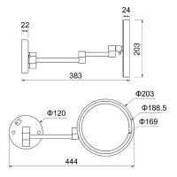 Косметическое зеркало Schein 9346CH с подсветкой Хром — фото 2, Аксессуары для ванной
