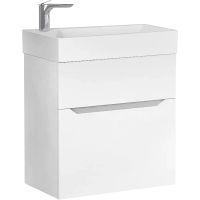 Тумба под раковину Raval Brik 55 Brk.01.55/P/W/RL подвесная Белая — фото 1, Тумбы под раковину