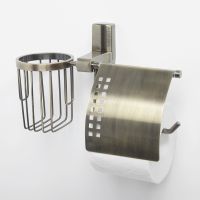 Держатель туалетной бумаги и освежителя воздуха WasserKRAFT Exter K-5259 с крышкой Светлая бронза — фото 2, Держатели туалетной бумаги
