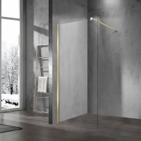 Душевая перегородка Vincea Walk-In 60 VSW-1H600CLG профиль Золото матовое стекло прозрачное — фото 1, Душевые перегородки