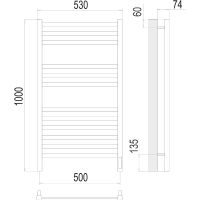 Электрический полотенцесушитель Terminus Ното П12 500х1000 4670078526519 Хром — фото 4, Электрические полотенцесушители