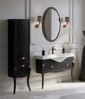 Тумба под раковину Clarberg Borgia 115 BOR0111BLK Черная Патина медь — фото 6, Тумбы под раковину