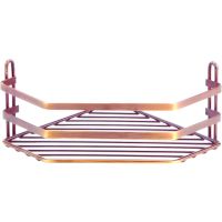 Полка корзина Tekno-tel ES077A угловая Бронза — фото 1, Полки для ванной и душа