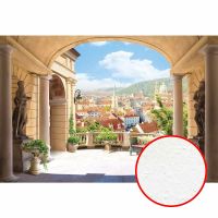 Фреска Ortograf Городской пейзаж 6615 Фактура бархат FX Флизелин (4*2,7) Бежевый/Зеленый, Город/Пейзаж арт-6615 (бархат FX) — фото 1, Фрески