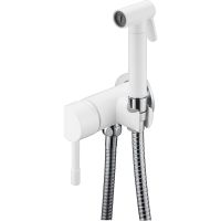 Гигиенический душ со смесителем Boheme Uno 467-WCR Белый матовый Хром — фото 1, Душевое оборудование. Душевая программа