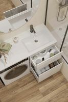 Товар: Тумба с раковиной Creto Cafor 130 R 19-W130R подвесная Белый глянец - фото 7 Тумба с раковиной Creto Cafor 130 R 19-W130R подвесная Белый глянец — фото 7, Мебель для ванной