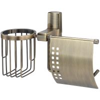 Товар: Держатель туалетной бумаги и освежителя воздуха WasserKRAFT Exter K-5259 с крышкой Светлая бронза - фото 1 Держатель туалетной бумаги и освежителя воздуха WasserKRAFT Exter K-5259 с крышкой Светлая бронза — фото 1, Держатели туалетной бумаги