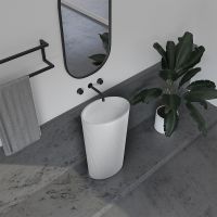 Товар: Раковина Abber Stein 50 AS2504-H Белая матовая - фото 3 Раковина Abber Stein 50 AS2504-H Белая матовая — фото 3, Раковины напольные