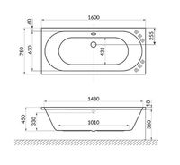 Акриловая ванна Excellent Oceana Slim 160x75 WAEX.OCE16WHS без гидромассажа — фото 7, Ванны
