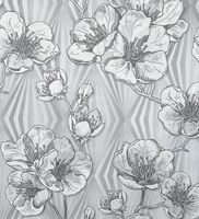 Обои Solo Anemone 168544-24 Винил на флизелине (1,06*10,05) Серый, Геометрия/Цветы — фото 1, Обои для стен