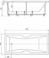Акриловая ванна Aquatek Феникс 180х85 FEN180-0000083 без гидромассажа без панелей с каркасом (разборный) со слив-переливом — фото 4, Ванны