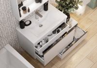 Тумба под раковину Aquaton Капри 80 1A230201KP010 подвесная Белая глянцевая — фото 14, Тумбы под раковину