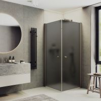 Душевой уголок Maybah Glass MGY-1295-2 800x800x1980 на монопетлях Бронза стекло графитовое матовое — фото 1, Душевые уголки