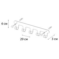 Вешалка для полотенец Fixsen Practica FX-805-5 Хром — фото 2, Крючки для полотенец
