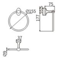 Кольцо для полотенец CeramaLux Bell 53506 Хром — фото 2, Полотенцедержатели