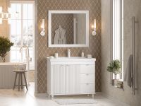 Тумба с раковиной Misty Аврора 100 УТ000024195 Белая матовая — фото 9, Тумбы с раковиной