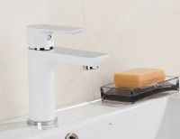 Смеситель для раковины Gappo G48 G1048-1 с гигиеническим душем Белый Хром — фото 3, Смесители