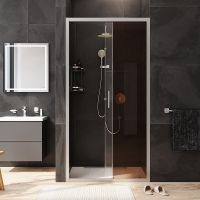 Душевая дверь AM.PM Gem Solo 100 W90G-100-1-195MBr профиль Хром матовый стекло бронзовое-прозрачное — фото 1, Раздвижные душевые двери