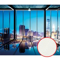 Фреска Ortograf Небоскребы 30349 Фактура флок FLK Флизелин (3,2*2,7) Голубой, Город — фото 1, Фрески