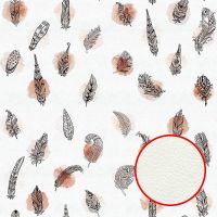 Фреска Ortograf Levity 33391 Фактура флок FLK Флизелин (2,7*2,7) Белый/Красный, Перья — фото 1, Фрески