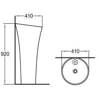 Товар: Раковина WeltWasser Leerbach 4141 GL-WT 41 10000008707 Белый глянец - фото 3 Раковина WeltWasser Leerbach 4141 GL-WT 41 10000008707 Белый глянец — фото 3, Раковины напольные