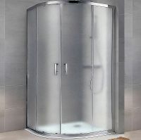 Душевой уголок Koller Pool Round 80X80 R80RG профиль Хром стекло рифленое — фото 1, Душевые уголки