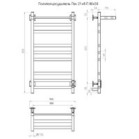 Электрический полотенцесушитель Тругор ПЭК 21квП СП 80x50 с полкой Белый — фото 3, Электрические полотенцесушители