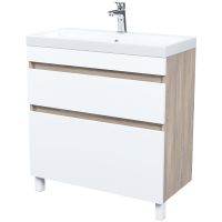 Тумба с раковиной Iddis Zodiac 80 ZOD8ABFi95K Белая матовая Дерево — фото 1, Тумбы с раковиной