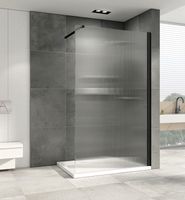 Душевая перегородка Abber Immer Offen 100 AG61101R8 профиль Черный стекло рифленое — фото 3, Душевые перегородки