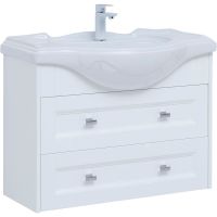 Тумба с раковиной Aquanet Монте 85 306204 подвесная Белая матовая — фото 1, Мебель для ванной