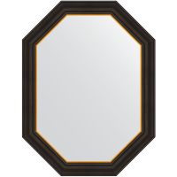 Зеркало Evoform Polygon 83х63 BY 7287 в багетной раме - Черное дерево с золотом 71 мм — фото 1, Мебель для ванной