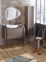 Тумба под раковину Jacob Delafon Nouvelle Vague 120 подвесная Коричневая кожа арт-EB3041-NR2 — фото 3, Тумбы под раковину