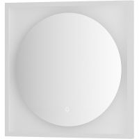 Зеркало Defesto Eclipce 60х60 DF 2226S с подсветкой 12W-4500К/в багетной раме/Сенсорный выключатель/Нейтральный белый свет/Белая рама — фото 1, Мебель для ванной