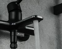 Товар: Смеситель для ванны Gappo G03-6 G3203-6 Черный матовый Хром - фото 5 Смеситель для ванны Gappo G03-6 G3203-6 Черный матовый Хром — фото 5, Смесители