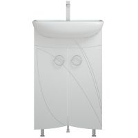 Тумба под раковину Corozo Ультра Флора 55 SD-00000362 Белая — фото 1, Мебель для ванной