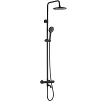 Душевая система Olive's Termo 34511TMB с термостатом Черная — фото 1, Душевые стойки