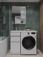 Тумба с раковиной Orange Sistema 100 L ST-40TUW+RAL Белая глянцевая — фото 5, Тумбы с раковиной