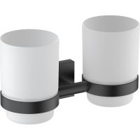 Стакан для зубных щеток Timo Selene 12034/03 двойной Черный матовый — фото 1, Мыльницы