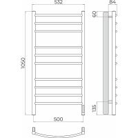 Электрический полотенцесушитель Terminus Классик П10 500х1050 4670078544469 Хром — фото 4, Электрические полотенцесушители