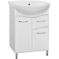 Тумба под раковину Style Line Эко Волна 11 Антик 55 Белый глянец — фото 1, Тумбы под раковину