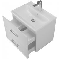 Тумба с раковиной Marka One Elena 60П У96877 подвесная Белый глянец — фото 4, Мебель для ванной