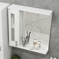 Зеркало со шкафом Onika Кристалл 67.02 206705 с подсветкой Белое — фото 4, Зеркальные шкафы в ванную