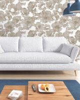 Обои Solo Fluid E105004 Винил на флизелине (1,06*10) Белый/Коричневый, Цветы — фото 3, Обои для стен