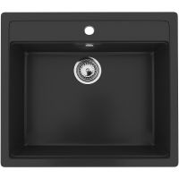 Кухонная мойка Ulgran Classic U-104-344 Ультра-черная — фото 1, Кухонные мойки