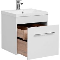 Тумба с раковиной Aquanet Августа 58 287691 подвесная Белая — фото 2, Тумбы с раковиной