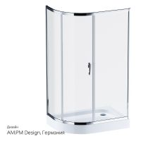 Душевой уголок AM.PM Like Solo Slide 120х80 W83G-302U120CT профиль Хром глянцевый стекло прозрачное — фото 11, Асимметричные душевые уголки