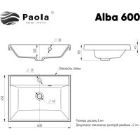 Раковина Paola Alba 60 Белая глянцевая — фото 9, Раковины