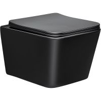 Унитаз Vincea Q-Line VT1-12MB подвесной Черный матовый с сиденьем Микролифт — фото 1, Подвесные унитазы